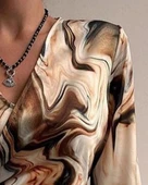 MDB Kadın Uzun Kollu Kruvaze Yakalı Asimetrik Detaylı Mini Modal Elbise thumbnail 4