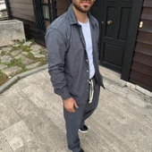 MDB Erkek Kadife Oversize Takım – Gömlek Ve Pantolon İkili et Füme Corduroy Şıklığı, Rahat Ve Zarif Duruş Yumuşak Dokulu - 3