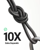 UGREEN USB-C 60W 3A QC PD 90 Derece Örgülü Hızlı Şarj Kalosu, 2 Metre, Siyah, 50125 - 5