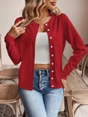 MDB Kadın Uzun Kollu önden Düğmeli Triko Ceket thumbnail 1