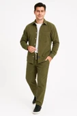 MDB Erkek Kadife Oversize Takım – Gömlek Ve Pantolon İkili et Füme Corduroy Şıklığı, Rahat Ve Zarif Duruş Yumuşak Dokulu - 2