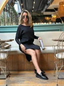 MDB Kadın Uzun Kollu Düşük Omuz Yırtmaç Detay Kaşkorse Etek Bluz Ikili Takım thumbnail 7