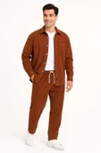 MDB Erkek Kadife Oversize Takım – Gömlek Ve Pantolon İkili et Füme Corduroy Şıklığı, Rahat Ve Zarif Duruş Yumuşak Dokulu - 1
