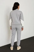 MDB Premium Parçalı Eşofman Takım  Dik Yaka Fermuarlı weatshirt  Gri thumbnail 3