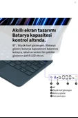 KB09 Kablosuz Klavye  Touchpadli Dijital Ekranlı  Türkçe Q Siyah - 1