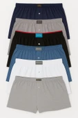 Erkek Havlubel Boxer 6'lı Set | Çok Renkli Basic Pamuklu Külot Rahat İç Çamaşırı thumbnail 1