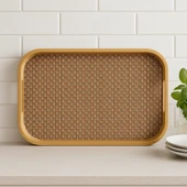 Dekorasyaa Bambu Dikdörtgen Tepsi 46x33x5cm thumbnail 1
