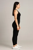 Yüksek Bel Basic Kadın Tayt 3'lü Set | Sadece Siyah Paket | Spor, Yoga, Günlük Esnek Toparlayıcı thumbnail 4