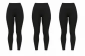 Yüksek Bel Basic Kadın Tayt 3'lü Set | Sadece Siyah Paket | Spor, Yoga, Günlük Esnek Toparlayıcı thumbnail 1