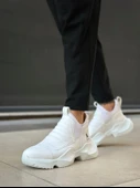 ET0401 Bağcıksız Rahat Kalın Taban Beyaz Erkek Spor Yarım Bilek Bot thumbnail 1