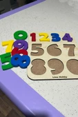 Çocuklar İçin Renkli Sayı Puzzle - Ahşap Tabanlı 3D Rakamlar (20x17 cm) - Eğlenerek Öğrenme thumbnail 3