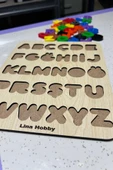 Alfabe Harf Puzzle - Ahşap Tabanlı ve PLA Harflerden Eğitici Oyuncak (21x25cm) thumbnail 2