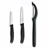 Victorinox 3 lü Set  10 CM ve 8 CM Düz Sebze Meyve Bıçağı - Domates Sebze Soyacağı thumbnail 1