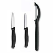Victorinox 3 lü Set 8 CM Tırtıklı ve Düz Sebze Meyve Bıçağı - Domates Sebze Soyacağı thumbnail 1