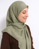 Desenli Denim Eşarp – 95x95 cm, Kaymaz, Dört Mevsim Kullanıma Uygun thumbnail 12