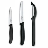 Victorinox 3 lü Set 11 CM Tırtıklı ve 8 CM Düz Sebze Meyve Bıçağı - Domates Sebze Soyacağı thumbnail 1