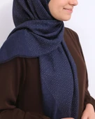 Desenli Denim Eşarp – 95x95 cm, Kaymaz, Dört Mevsim Kullanıma Uygun thumbnail 6