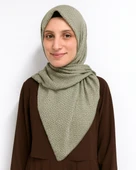 Desenli Denim Eşarp – 95x95 cm, Kaymaz, Dört Mevsim Kullanıma Uygun thumbnail 9