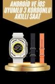 Yeni Nesil 3 Kordonlu Kol Saati 49 MM Amoled Ekran Akıllı Saat - 2