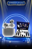 3.Nesil TWS Bluetooth Kulaklık Bluetooth Bağlantılı Akıllı Saat Amoled Ekran Plastik Hasır Kordon - 5
