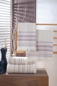 BAMİROSE Liana 50x90 70x140 Cm 4'lü Banyo Havlu Takımı, Plaj Havlusu, Peştemal - 6