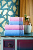 BAMİROSE 50x90 70x140 CM AMORE BATH 4'LÜ BANYO HAVLU TAKIMI, PLAJ HAVLUSU, HAMAM TAKIMI, ÇEYİZLİK HAVLU, SPA - 3