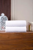 BAMİROSE 70X140 %100 PAMUK 2'Lİ OTEL HAVLUSU, BANYO HAVLUSU, SPA HAVLU, BEYAZ HAVLU - 5