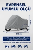 Su Geçirmez 4 Mevsim Motosiklet Brandası 246x114 cm – UV, Rüzgar ve Yağmur Koruma - 6