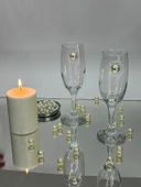 ŞAMPANYA KADEHİ KLASİK İNCİ FİGÜRLÜ 2'Lİ - 1