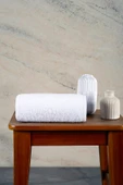 BAMİROSE 70X140 %100 PAMUK TEKLİ OTEL HAVLUSU, BANYO HAVLUSU, SPA HAVLU, BEYAZ HAVLU - 4