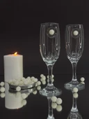 ŞAMPANYA KADEHİ BEYAZ İNCİ BÖĞÜRTLEN FİGÜRLÜ 2'Lİ - 1