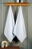 BAMİROSE 70X140 %100 PAMUK 2'Lİ OTEL HAVLUSU, BANYO HAVLUSU, SPA HAVLU, BEYAZ HAVLU - 1