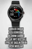 Akıllı Saat Dokunmatik Ekran Sesli Görüşme ve Bildirim Görme Sağlık Takibi - 5