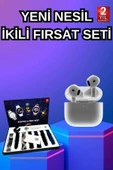 3.Nesil TWS Bluetooth Kulaklık Bluetooth Bağlantılı Akıllı Saat Amoled Ekran Plastik Hasır Kordon - 2