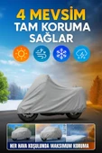 Su Geçirmez 4 Mevsim Motosiklet Brandası 246x114 cm – UV, Rüzgar ve Yağmur Koruma - 5