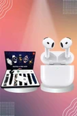 3.Nesil TWS Bluetooth Kulaklık Bluetooth Bağlantılı Akıllı Saat Amoled Ekran Plastik Hasır Kordon - 1