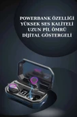Kadınlar İçin 3 Kordonlu Akıllı Saat ve Dijital Göstergeli Powerbankli Bluetooth Kulaklık Dokunmatik Kontrol - 5