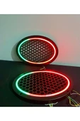 TREND 358 Modlu Kayar Ledli Oval Hoparlör Kapağı Pixel Kayar Neon Işıklı Oval Kapak - 4