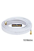 BekaTronik 10 Metre Rg6/u4 Full Hd 3d 4k Anten Tv Çanak Uydu Lnb Kablosu (10mt.f Konnektör Takılı Hazır ) - 1