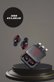 Dijital Göstergeli Powerbank Kablosuz Kulaklık ve 7 Kordonlu Yeni Nesil Akıllı Saat Dokunmatik Kontrol - 4