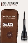 Flormar Akma-Bulaşma Yapmayan Yüksek Pigmentli & Mat Bitişli Kremsi Jel Eyeliner 003 Bole Brown thumbnail 2