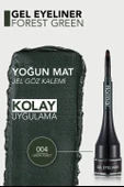 Flormar Akma-Bulaşma Yapmayan Yüksek Pigmentli & Mat Bitişli Kremsi Jel Eyeliner 004 Forest Green thumbnail 2
