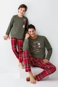 Arnetta Erkek Çocuk Aile %100 Pamuk 4 Mevsim New Year Uzun Kollu Pijama Takım - 3