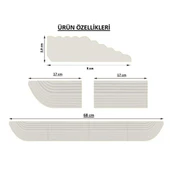 3YK.3d 2,9 cm x 68 cm Yükseklik (( BEYAZ )) Tüm Robot Süpürge, Tekerlekli sandalye'ler için KAPI EŞİK RAMPASI - 3