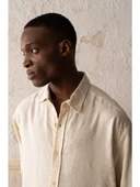 Giesto Desenli Uzun Kollu Bej Gömlek thumbnail 2