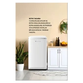 Dijitsu DB120RWH E 93 lt Statik Retro Beyaz Buzdolabı Mekanik Kontrol Paneli ile thumbnail 5