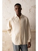 Giesto Desenli Uzun Kollu Bej Gömlek thumbnail 1