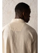 Giesto Desenli Uzun Kollu Bej Gömlek thumbnail 4