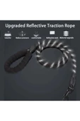 Köpekler İçin Gezdirme Tasması Reflektörlü 130 Cm Halat Orta Ve Büyük Boy Köpekler İçin Siyah thumbnail 3