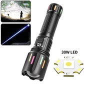 Ps-9954 30w Zoomlu Led Powerbank Özellikli Şarjlı Profesyonel El Feneri thumbnail 1